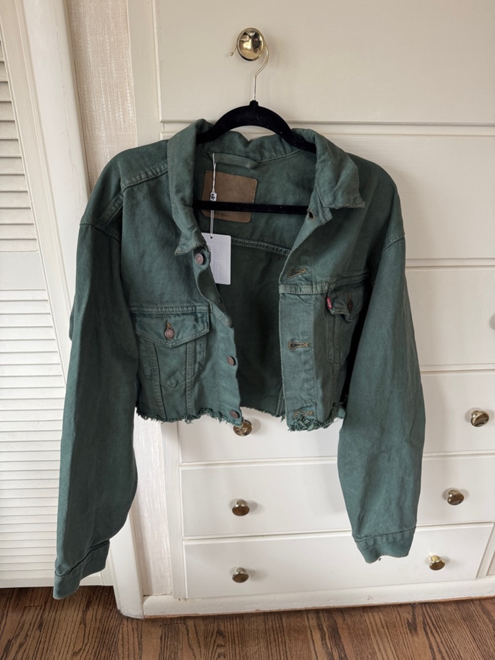 Levi’s Cropped Green Denim Jacket - Women's